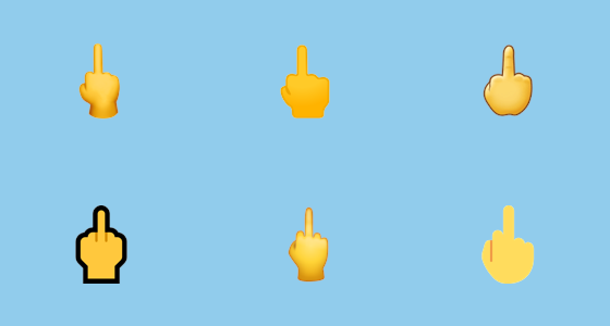 🖕 Middle finger f-you emojis 🖕🏻🖕🏼🖕🏽🖕🏾🖕🏿